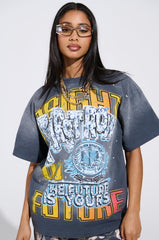 FIRST ROW THE FUTURE IS YOURS OVERSIZED GRAPHIC TEE