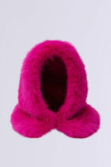 STAND ON IT FAUX FUR HOOD