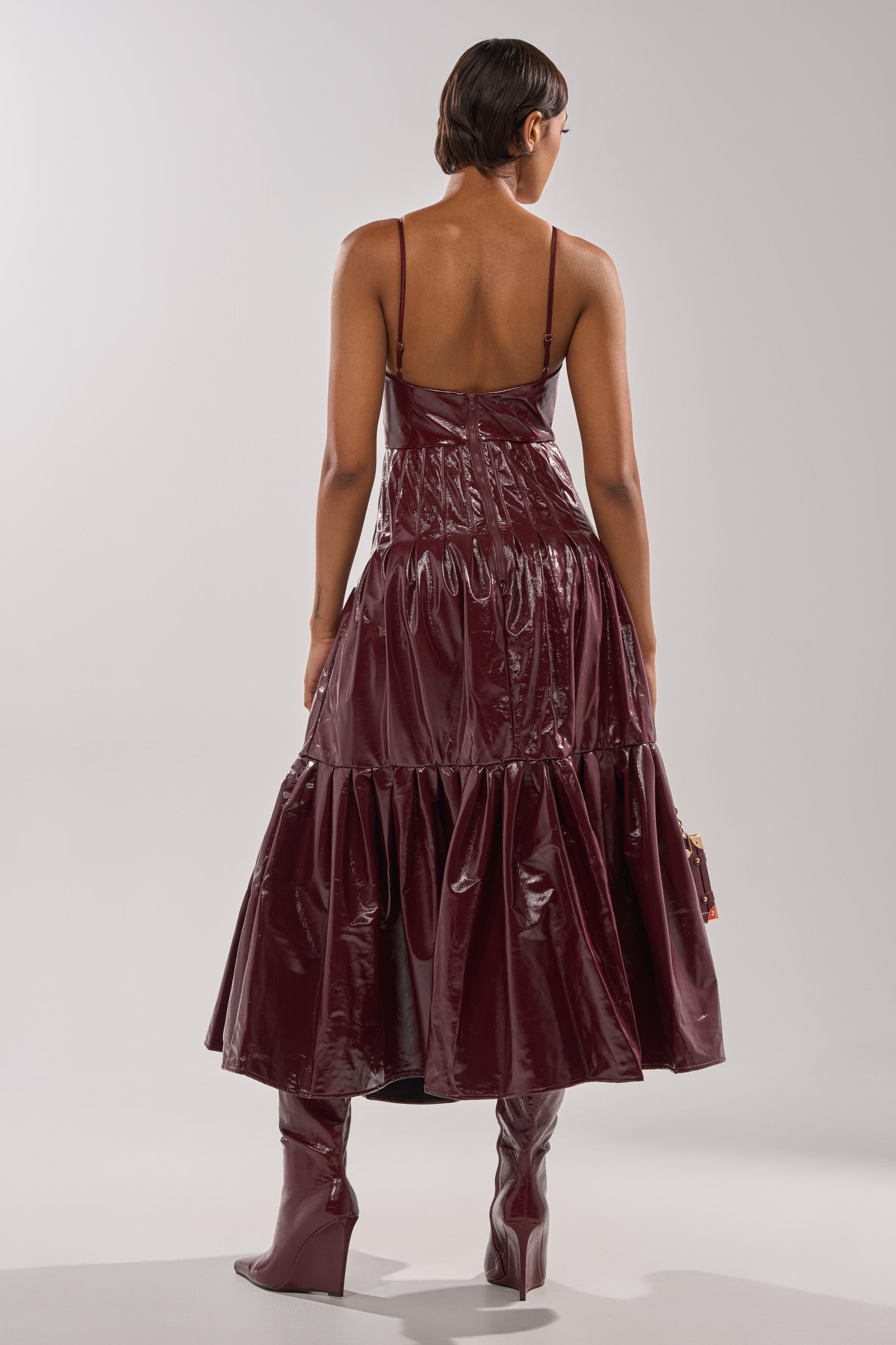 RACHEL PU MAXI DRESS