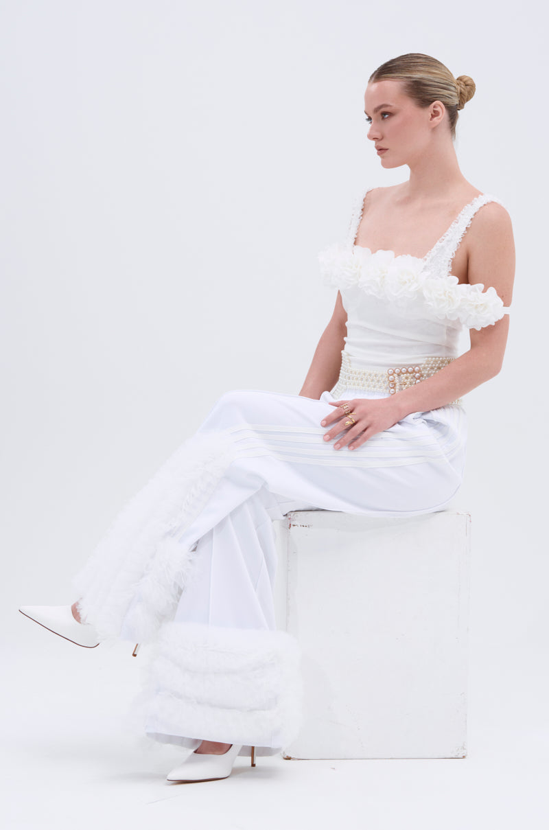 MODERN JAM TRACK PANT IN WHITE