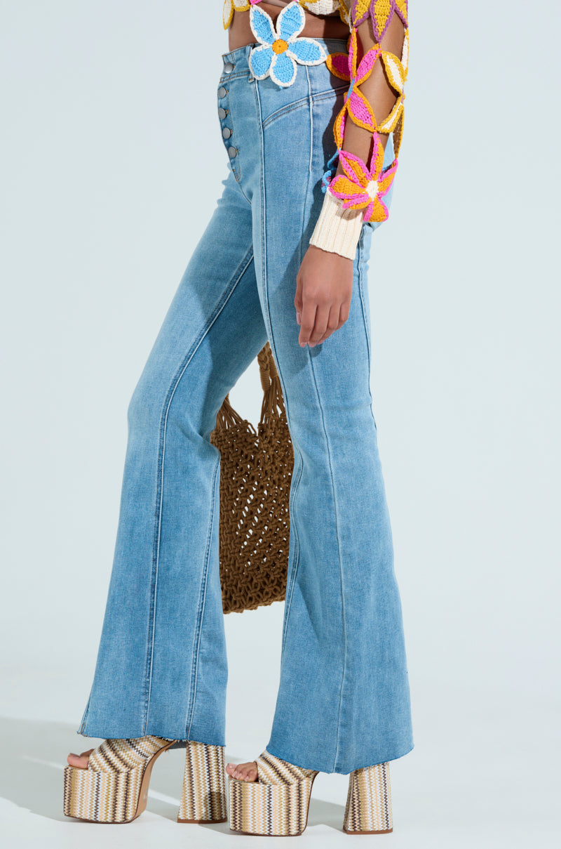 SOPHIA FLARE LEG DENIM JEANS