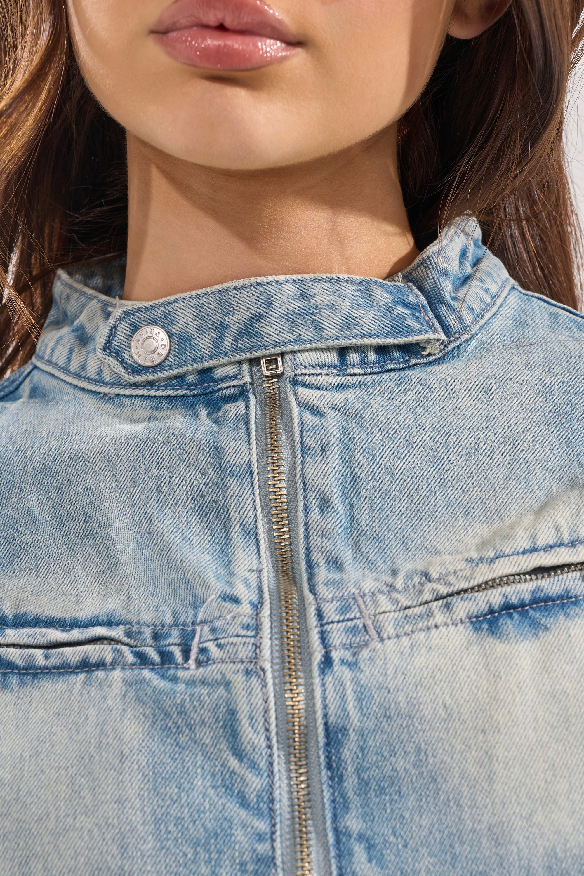 AFTER HOURS DENIM MOTO IN LIGHT BLUE