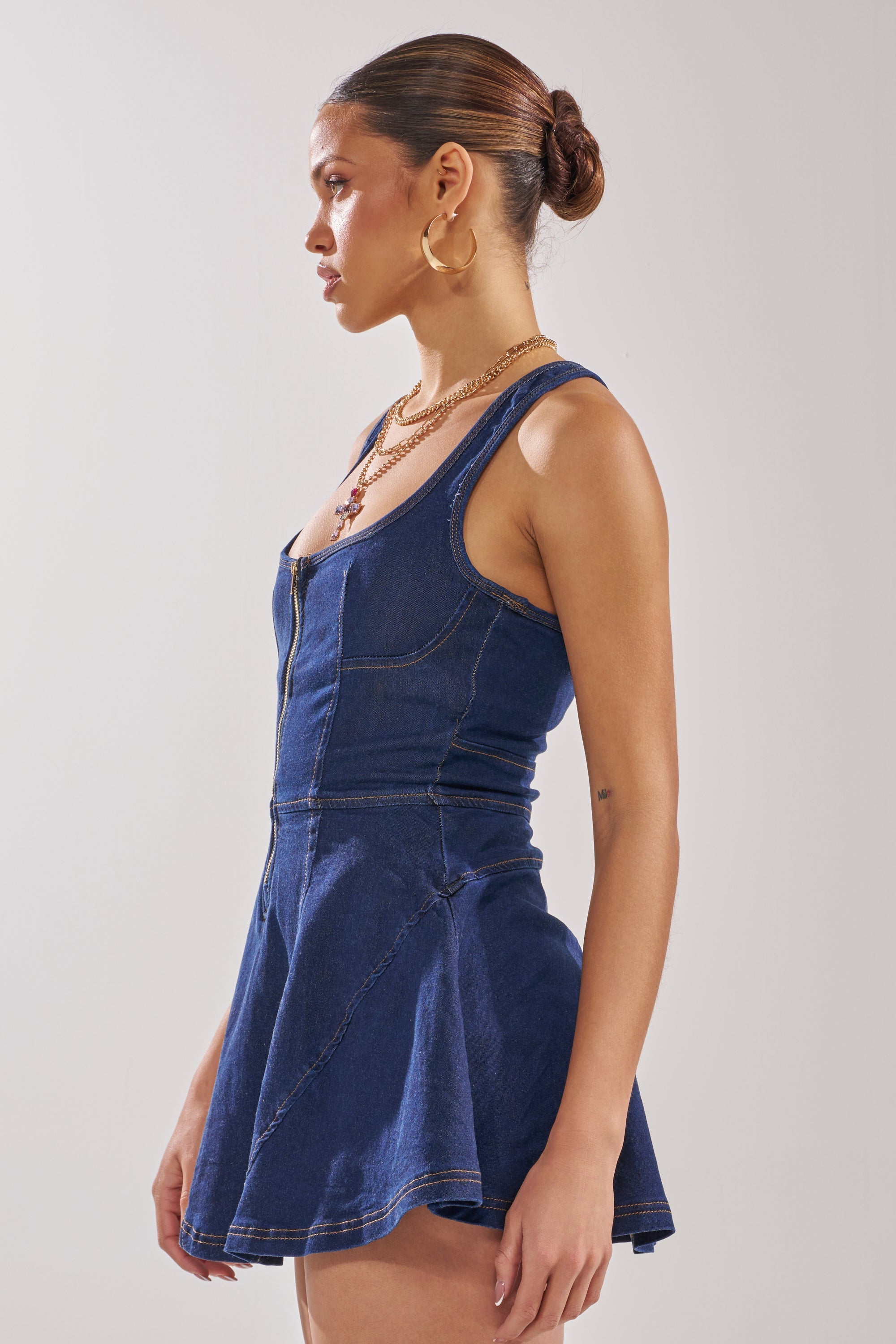 AUDREY DENIM MINI DRESS