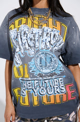 FIRST ROW THE FUTURE IS YOURS OVERSIZED GRAPHIC TEE