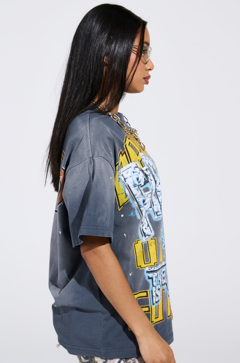 FIRST ROW THE FUTURE IS YOURS OVERSIZED GRAPHIC TEE