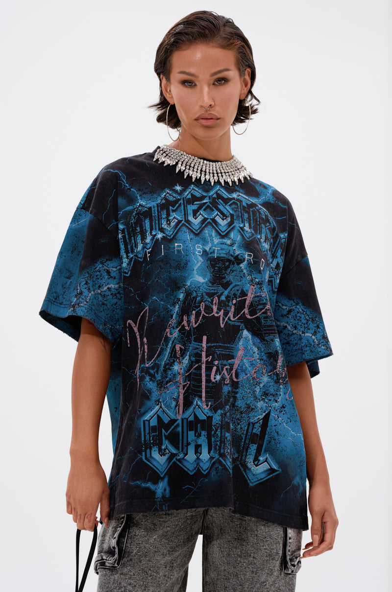 FIRST ROW ANCESTRAL FURY OVERSIZED GRAPHIC TEE