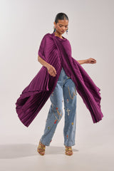 FARAH DRAPED PLEATED CAPE TOP