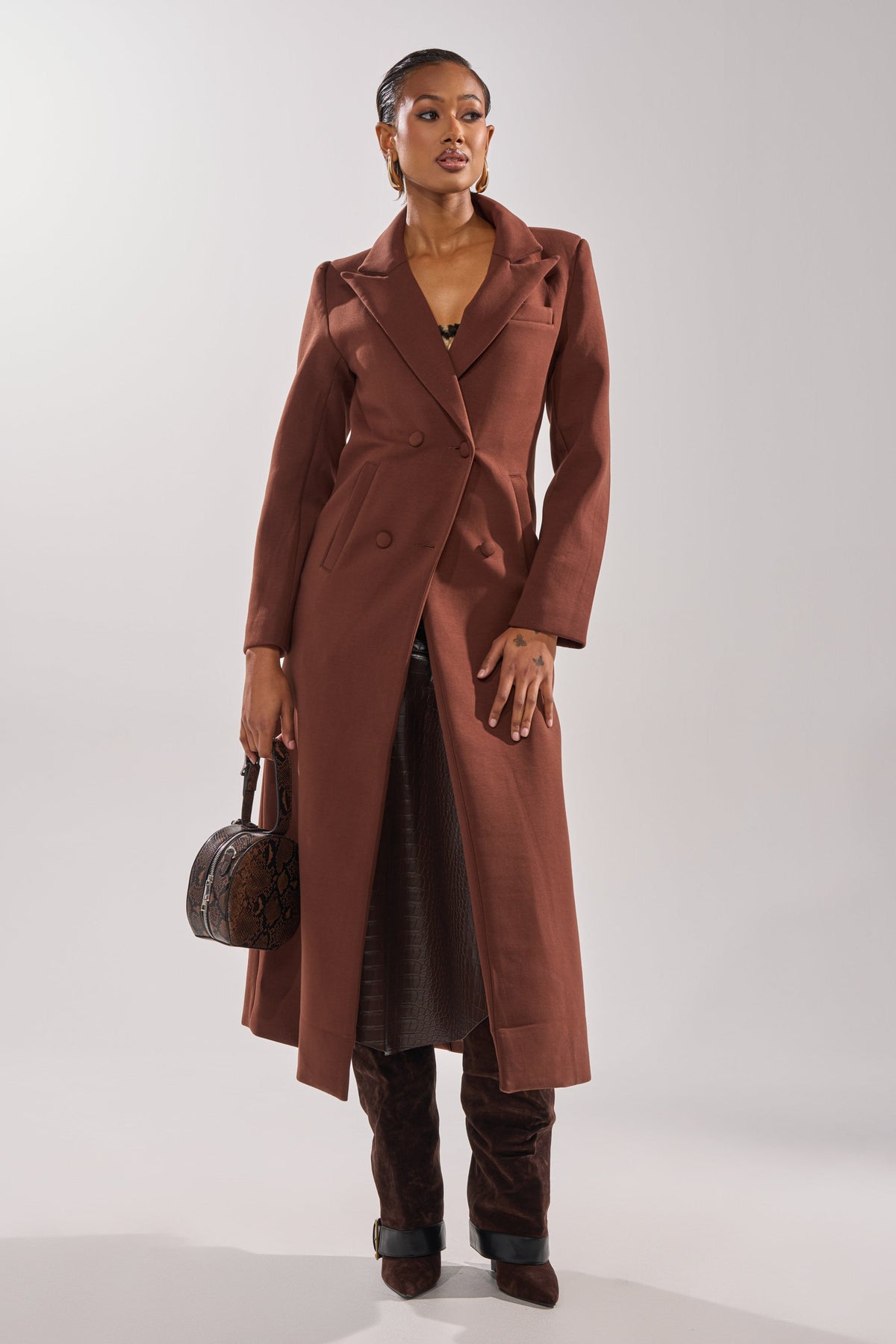 COCOA BUTTER SCUBA TRENCH IN BROWN