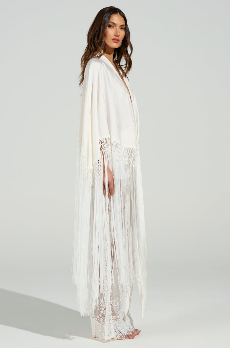 ON TO SOMETHING GOOD FRINGE TIE FRONT BLOUSE