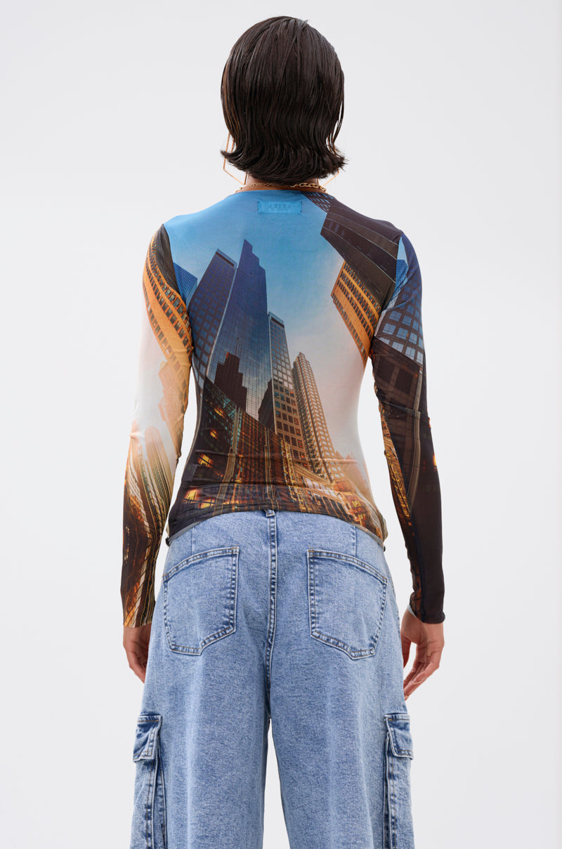 BIG CITY LONG SLEEVE MESH TOP