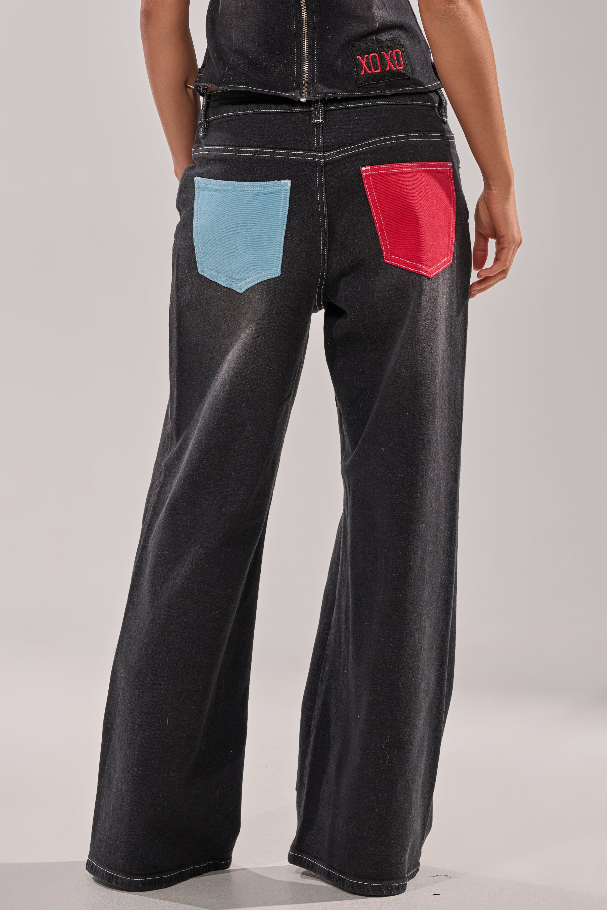 BRING IT BACK DENIM PATCHWORK PANT