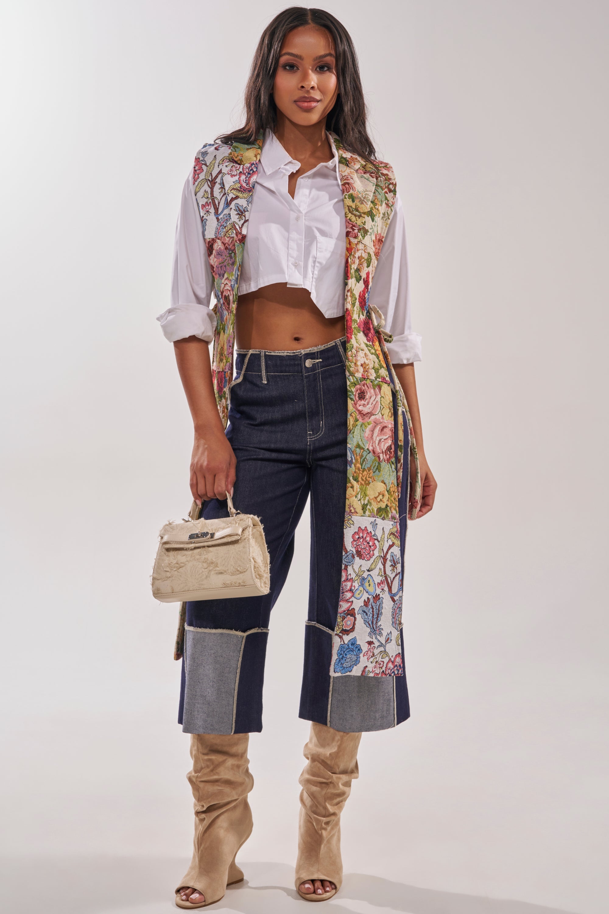 HONEY HONEY SPLIT VEST IN TAPESTRY