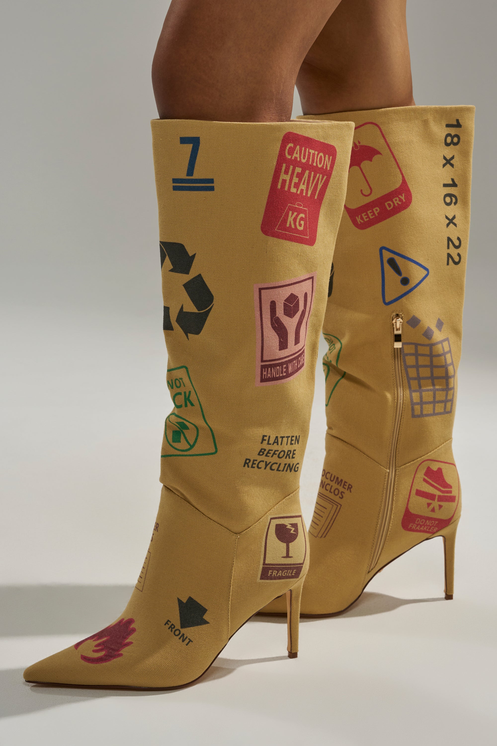 AKIRA GOLD WHOLE PACKAGE TAN STILETTO BOOT