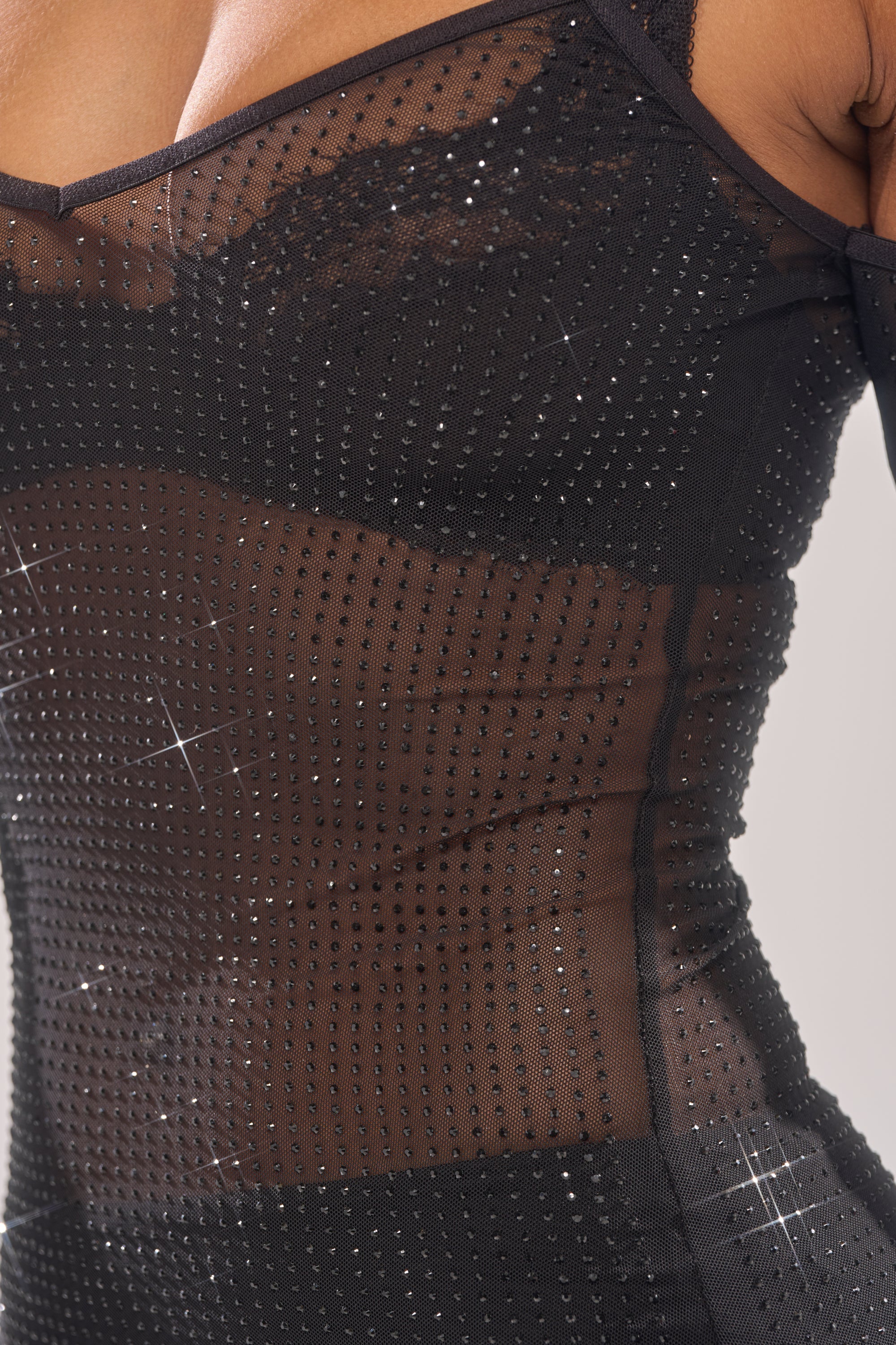 SHE MEANS BUSINESS RHINESTONE MIDI DRESS