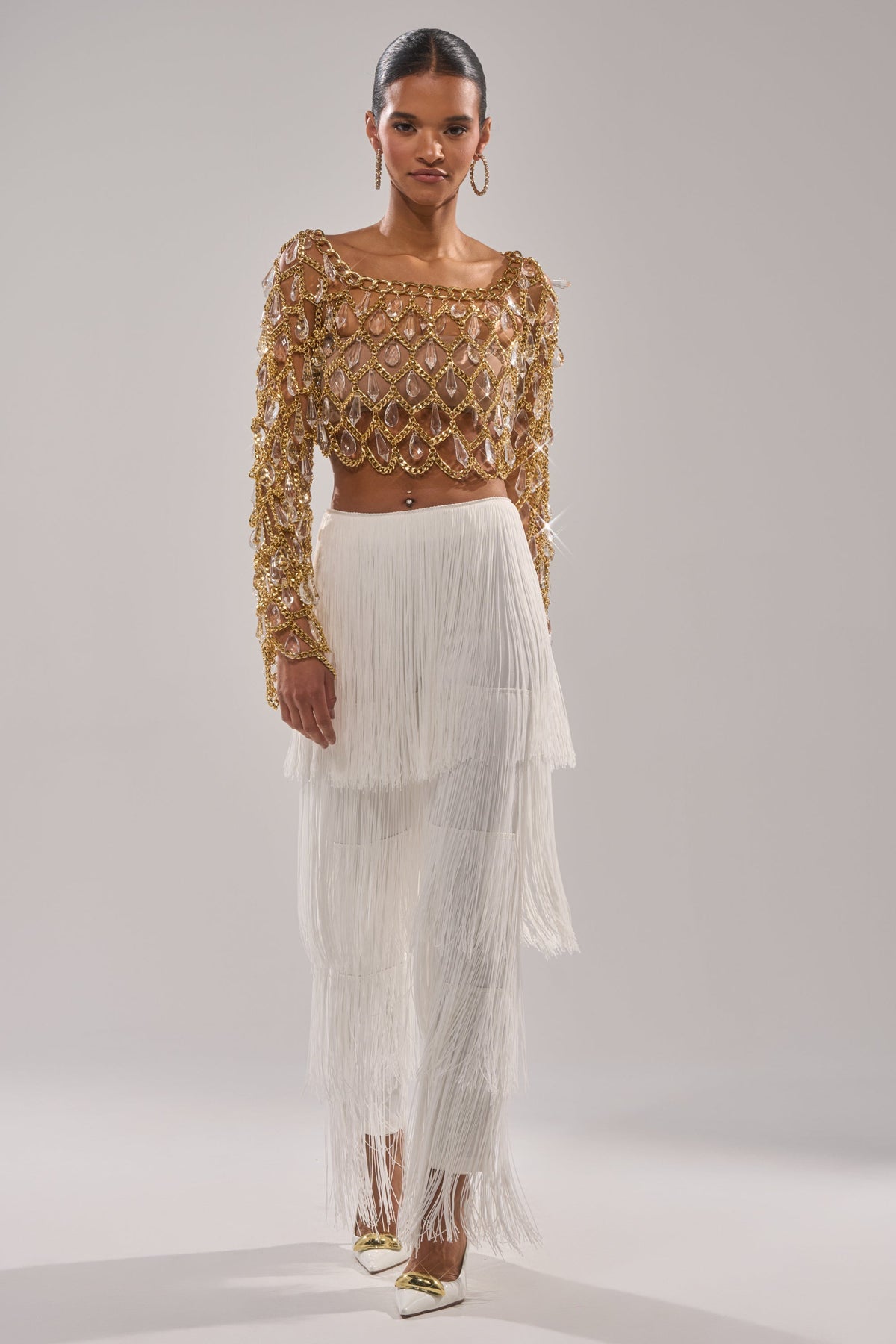 OH SO FRINGE PANTS IN WHITE