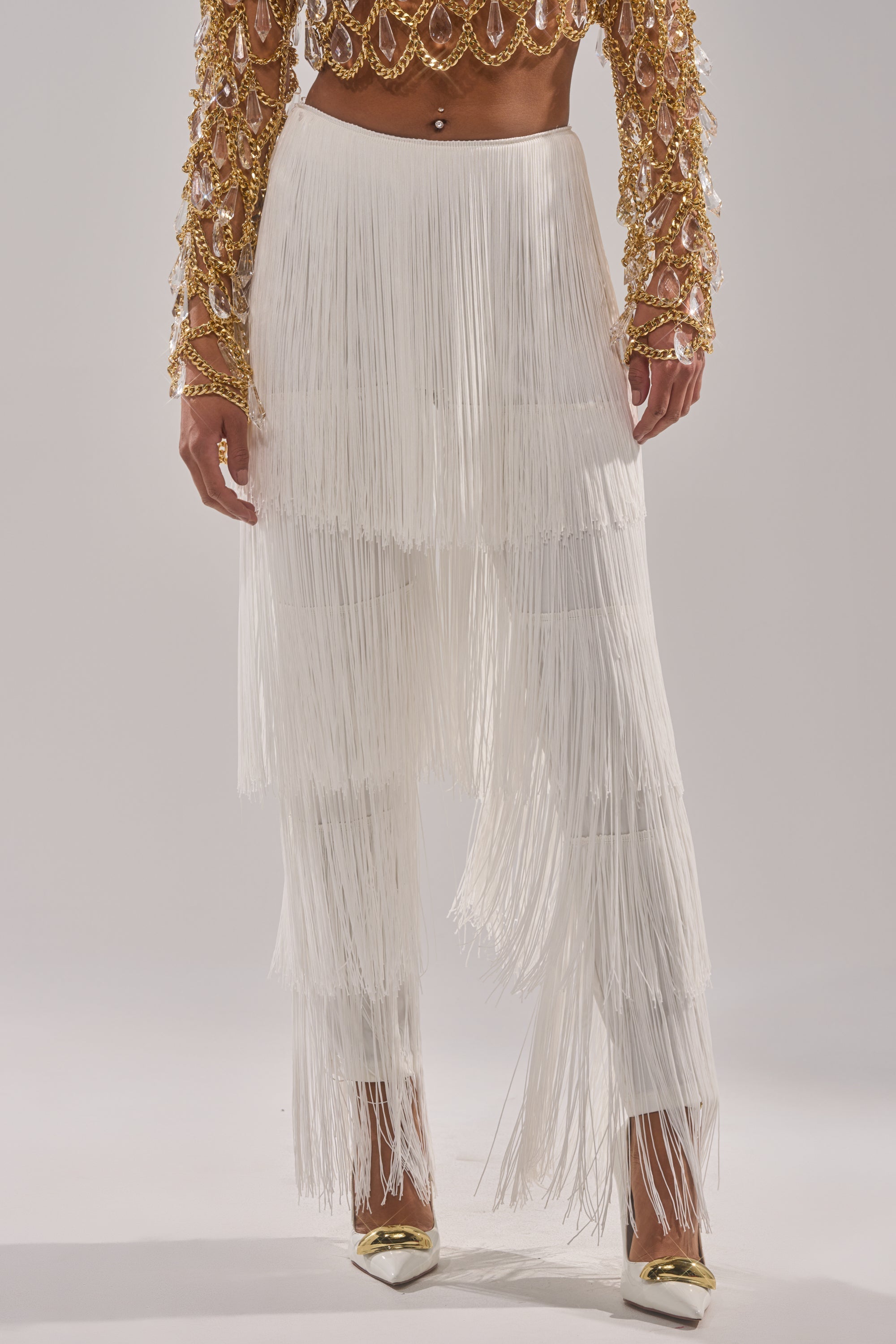 OH SO FRINGE PANTS IN WHITE