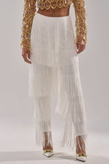 OH SO FRINGE PANTS IN WHITE