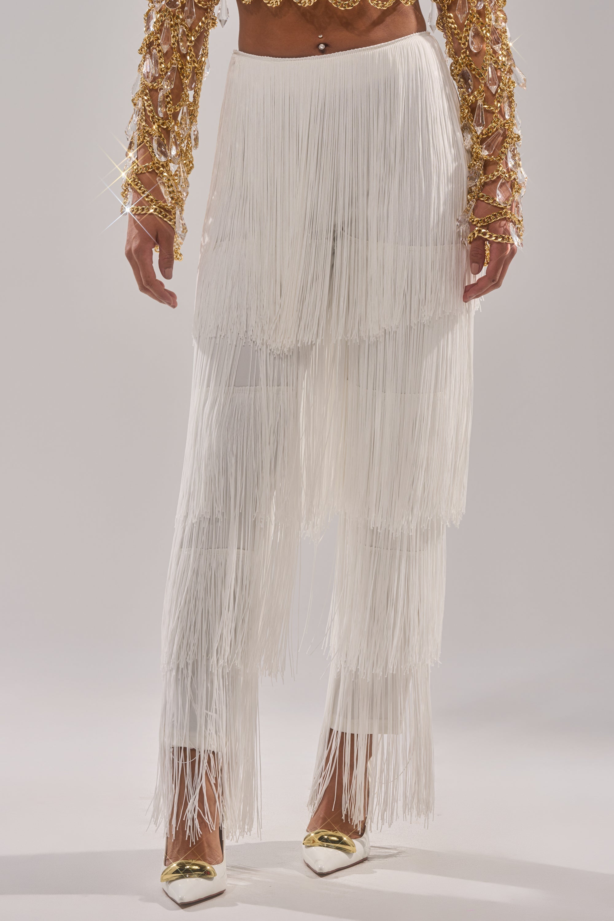 OH SO FRINGE PANTS IN WHITE