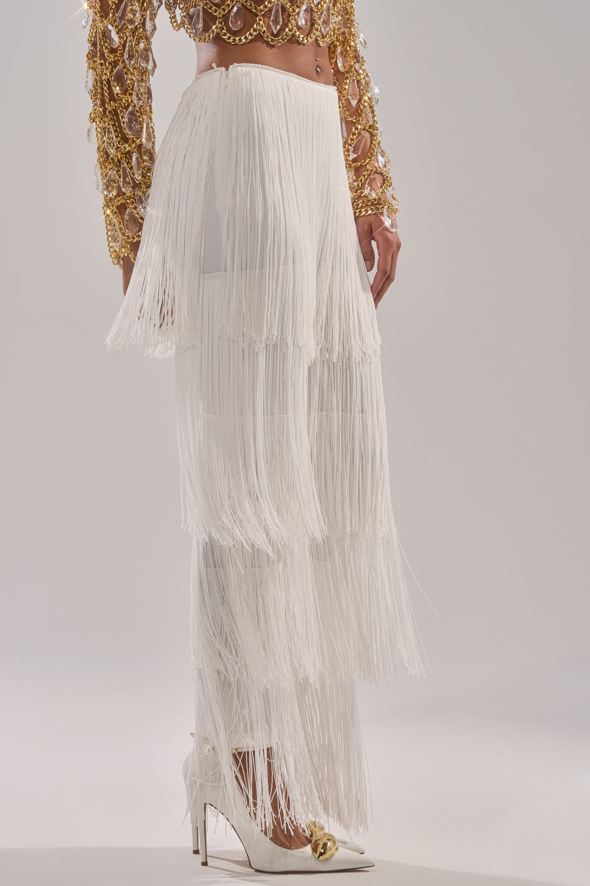 OH SO FRINGE PANTS IN WHITE