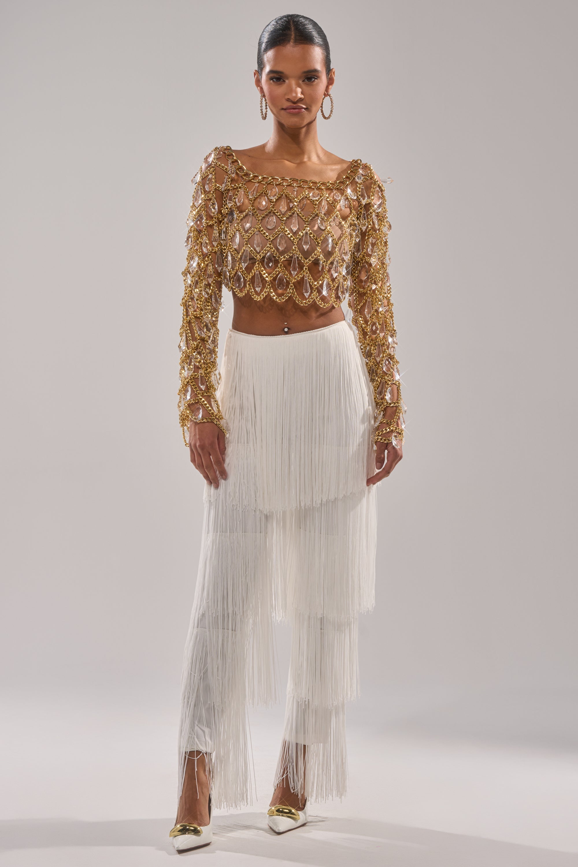 OH SO FRINGE PANTS IN WHITE