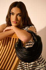 SOMETHING SPECIAL FAUX LEATHER ROPE PURSE IN BLACK